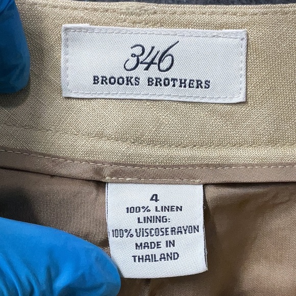 Brooks Brothers Tan/Beige Linen Pants 4 - Picture 4 of 5
